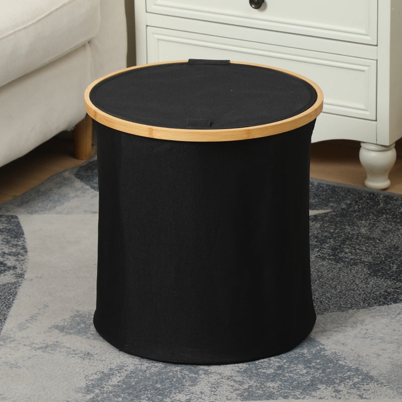 Practical laundry container with bamboo lid Kalsten