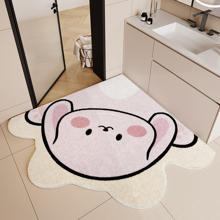 Cartoon Bunny-Shaped Bath Mat