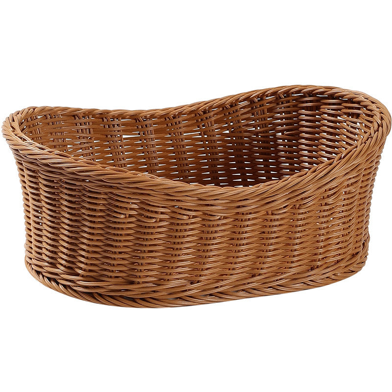 Woven Natural Fiber Storage Basket with Curved Design Kalsten