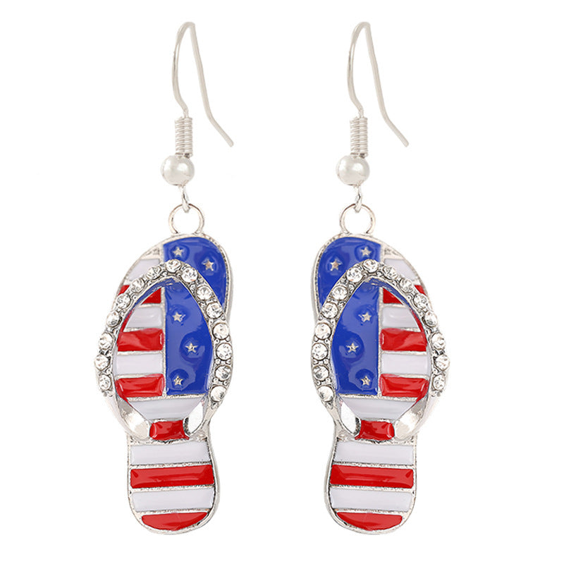 Women's nan patriotic horseshoe enamel dangle earrings with star-accented design and fishhook findings Kalsten