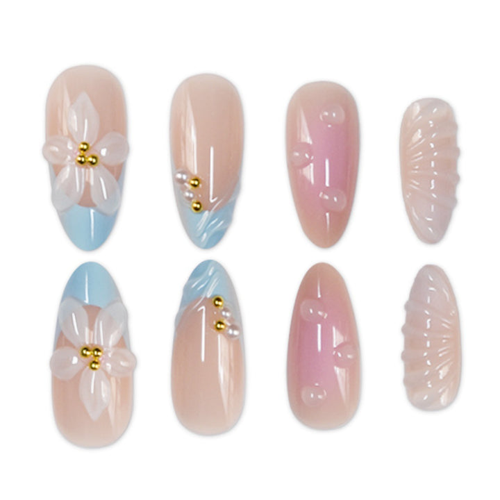 Artistic 3D Floral Nail Enhancements Kalsten