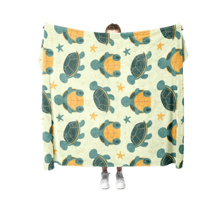 Plush Turtle-Themed Throw Blanket