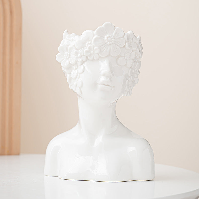 Decorative Flowers Face Pot