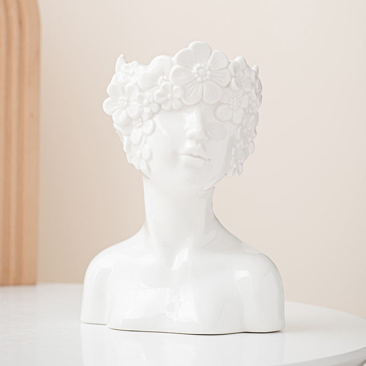 Decorative Flowers Face Pot