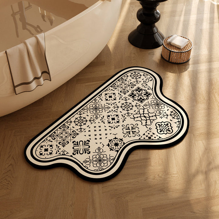 Vintage Patterned Bathroom Mat Kalsten