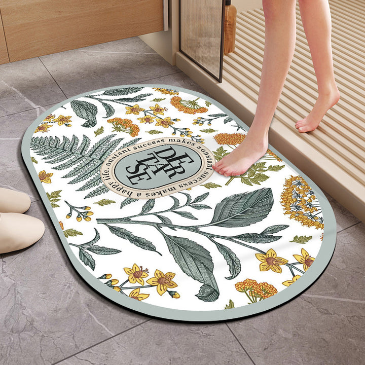 Floral Patterned Bath Mat Kalsten