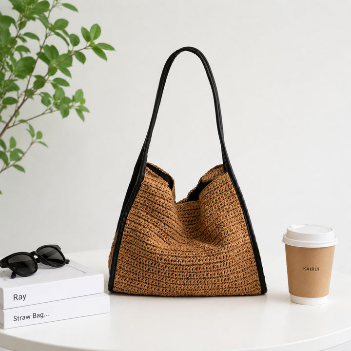 Practical macrame crossbody bag with elegant leather elements Kalsten
