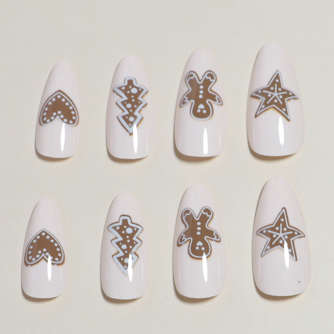 Artistic Press-On Nail Set with Fun Decorative Patterns Kalsten