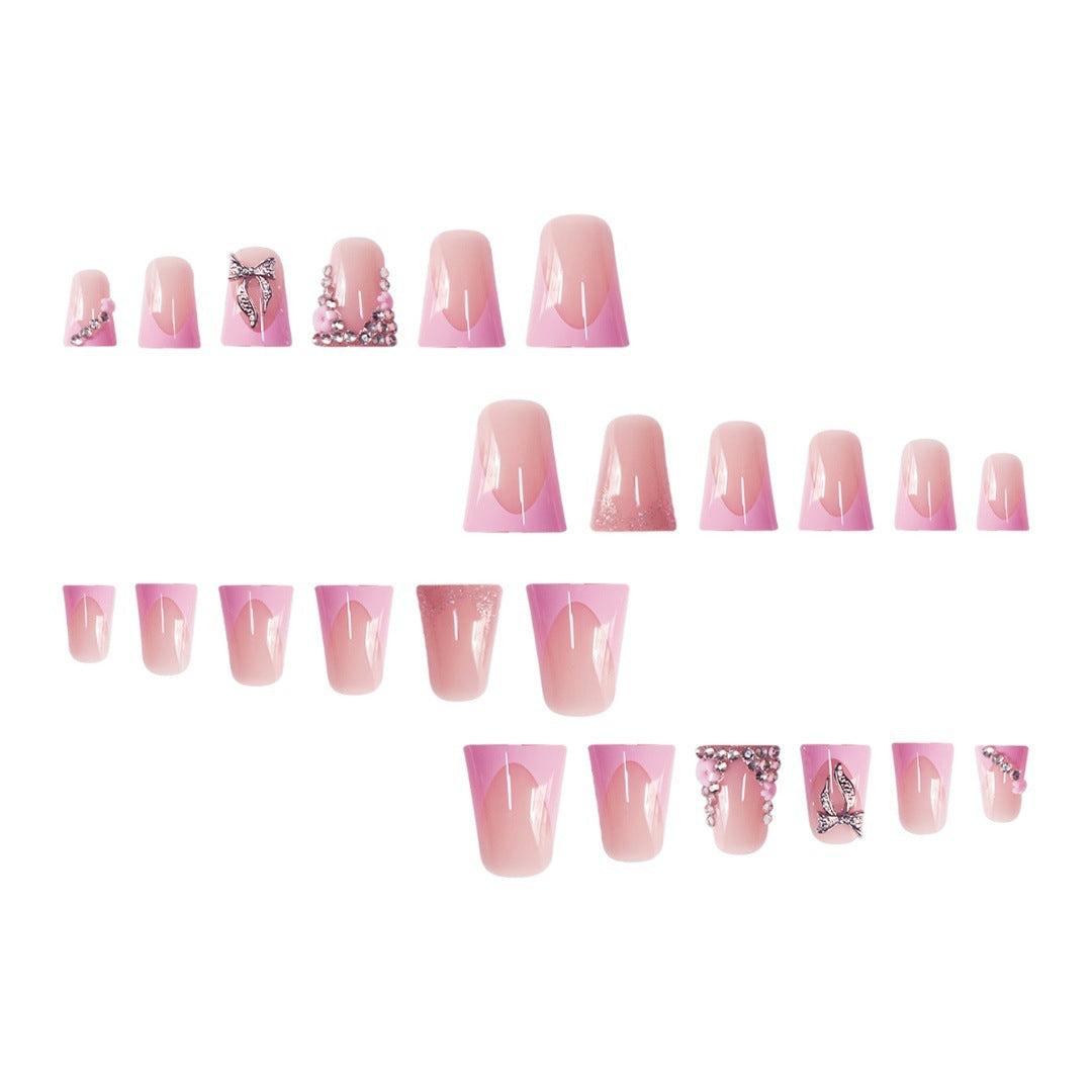 Floral Rhinestone Press-On Nail Enhancements Kalsten