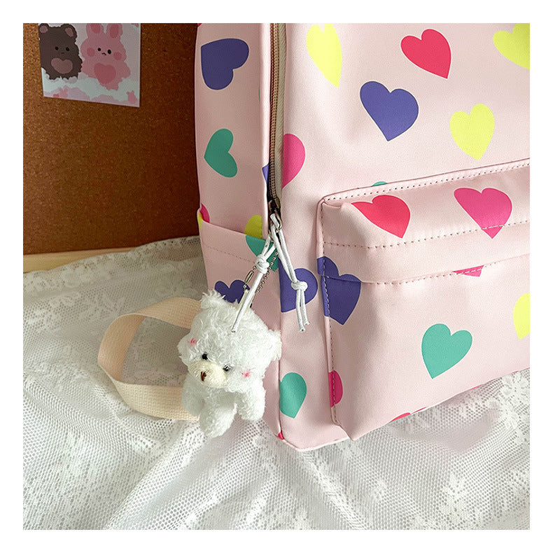 Heart-Patterned Casual Backpack Kalsten