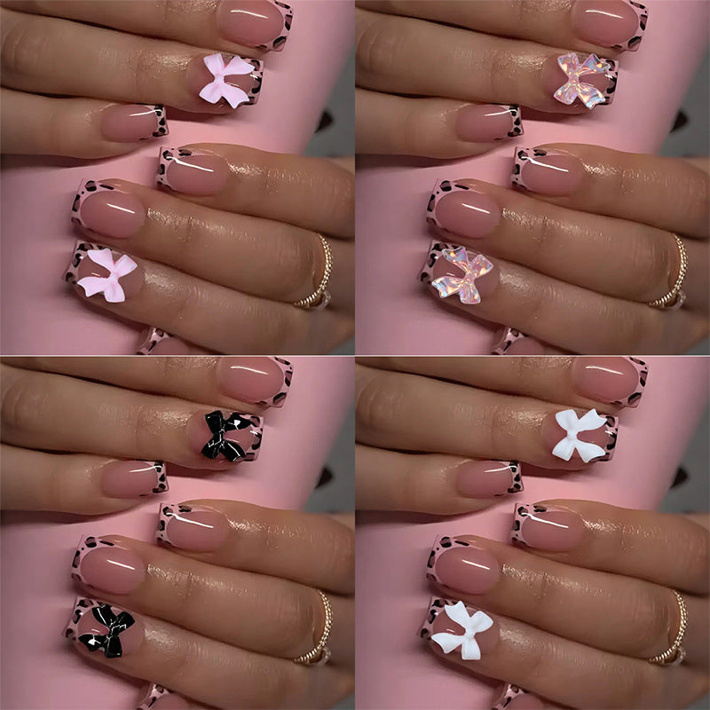 Decorative Press-On Nail Art Set with Unique Embellishments kalsten