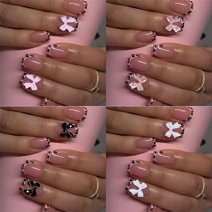 Decorative Press-On Nail Art Set with Unique Embellishments kalsten