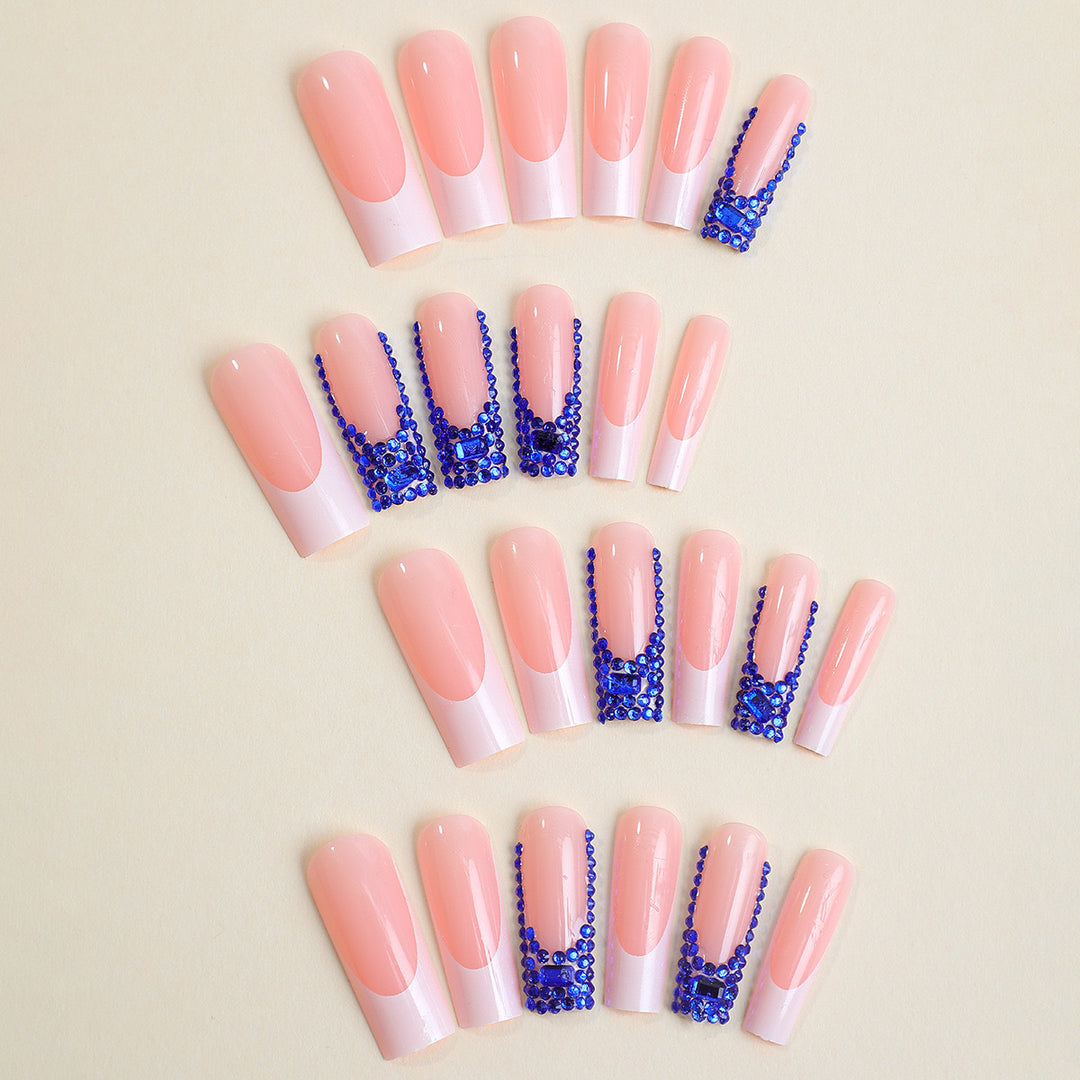 Luxury Artificial Nail Set with Sparkling Crystal Decorations Kalsten