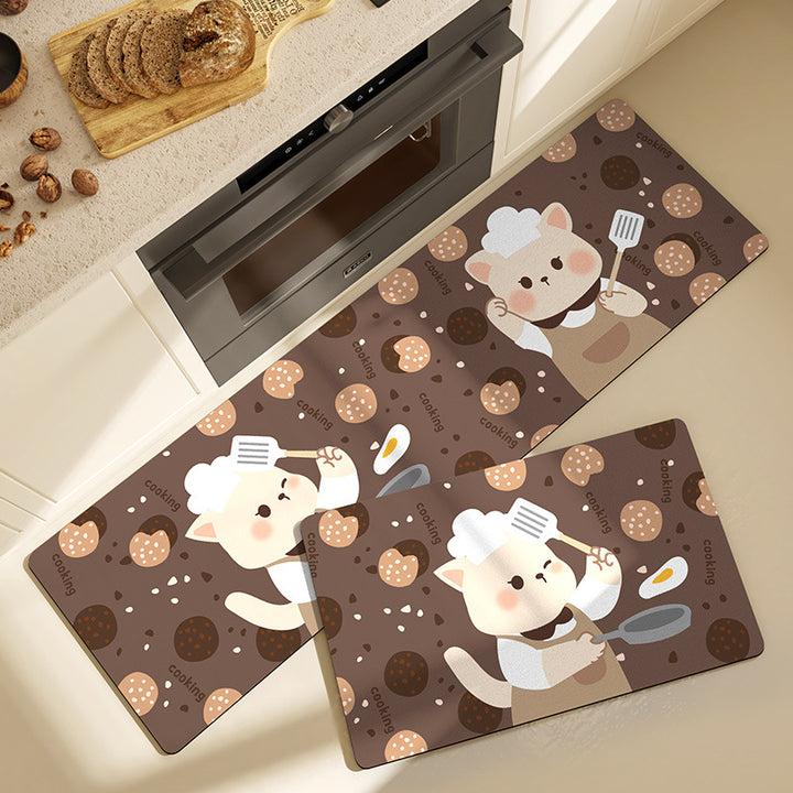 Cartoon-Themed Anti-Fatigue Kitchen Mat