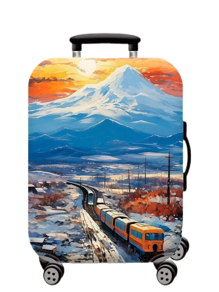 Women Hard Shell Suitcase with Trendy Surf and Palm Design Kalsten