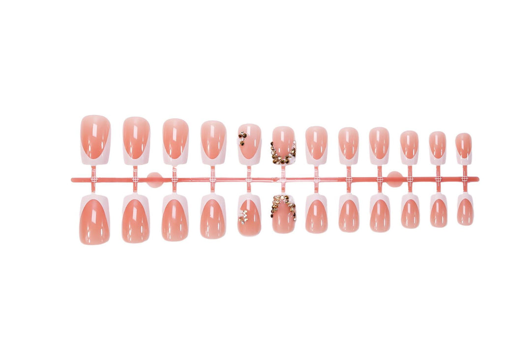 Nail art set with luxurious 3D decorations and elegant French tips Kalsten
