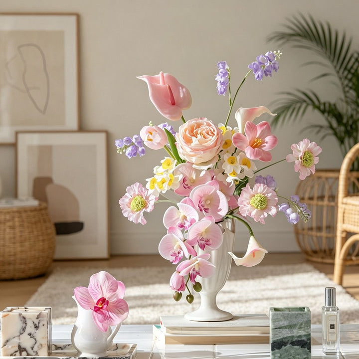 Elegant Faux Floral Bouquet Centerpiece