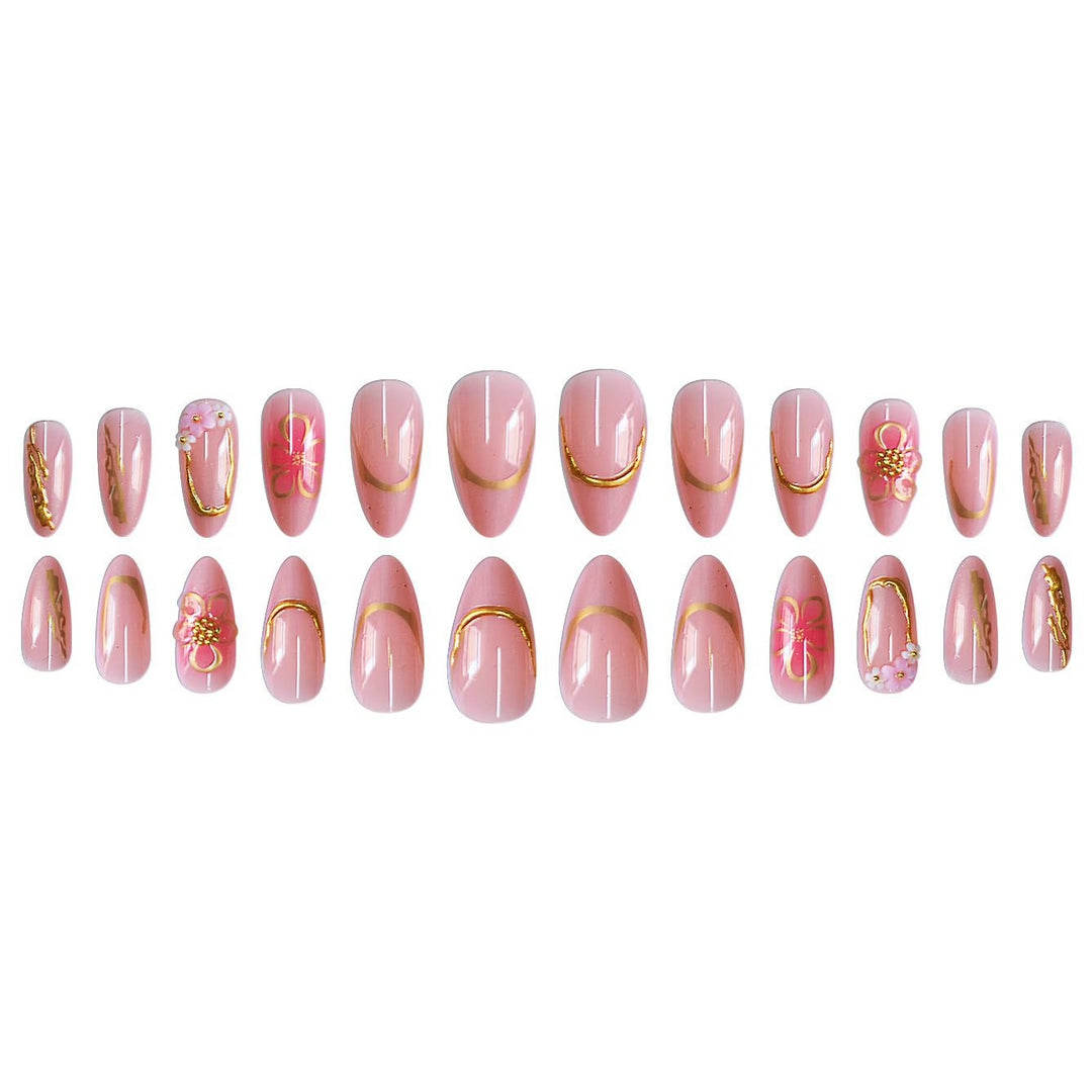 Decorative Floral Press-On Nail Art Set Kalsten