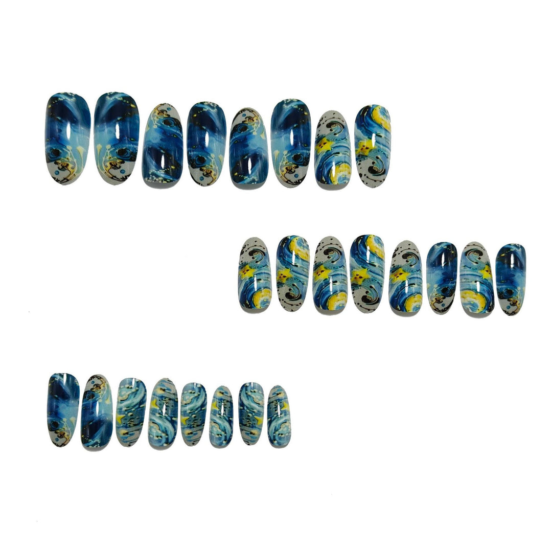 Creative art nails in star and moon design Kalsten