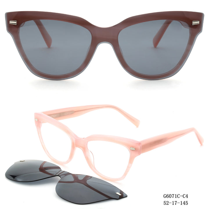 Ladies fashionable Cat-Eye sunglasses with removable lenses Kalsten