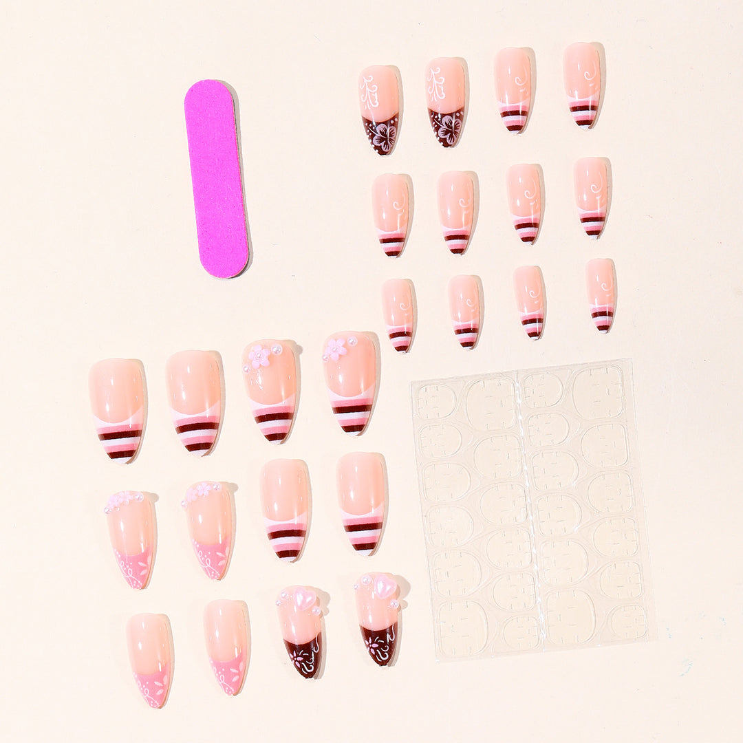 Decorative 3D Floral Stiletto Nail Art Extensions Kalsten