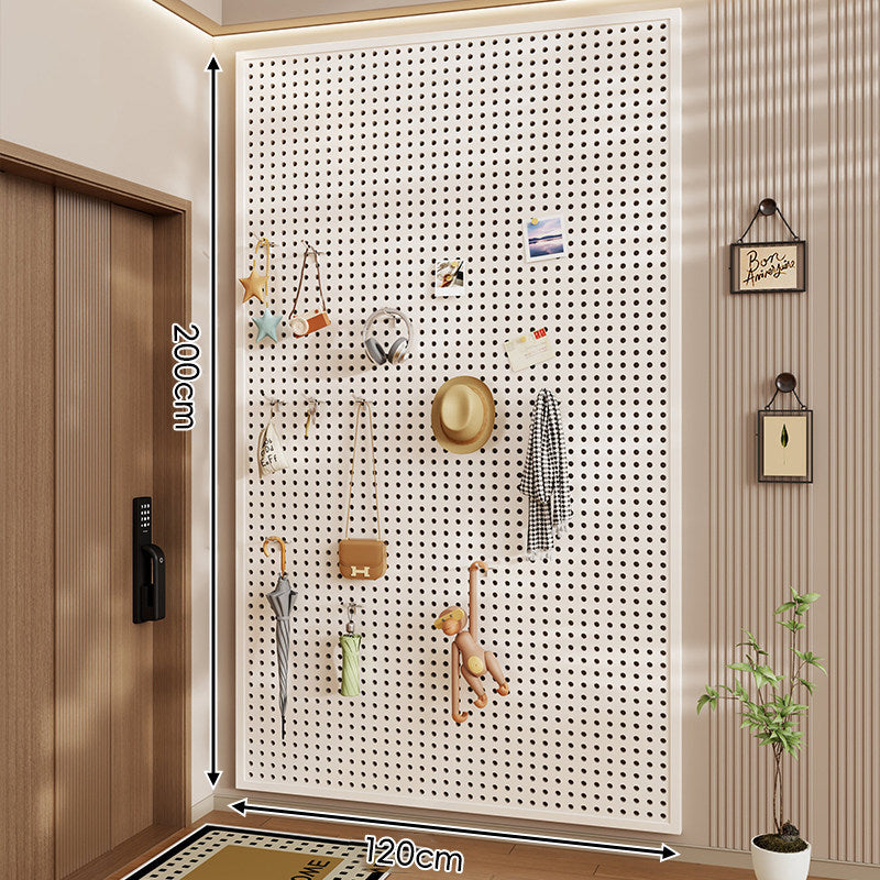 Wall-Mounted Perforated Pegboard Organizer Panel Large Square with Modular Hooks and Accessories
