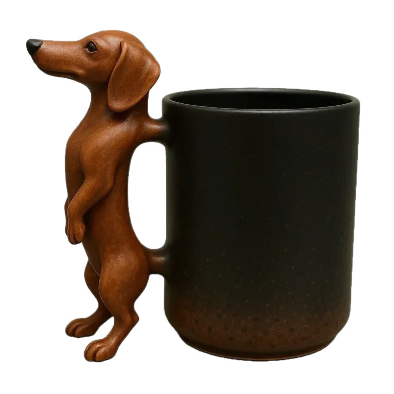 Coffee mug with dachshund handle Kalsten