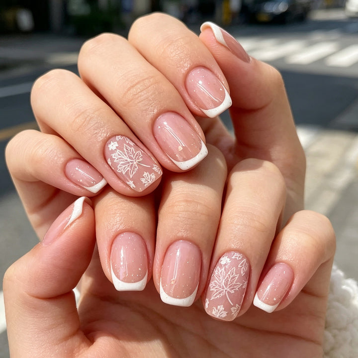 Floral French Tip Nail Enhancements Kalsten
