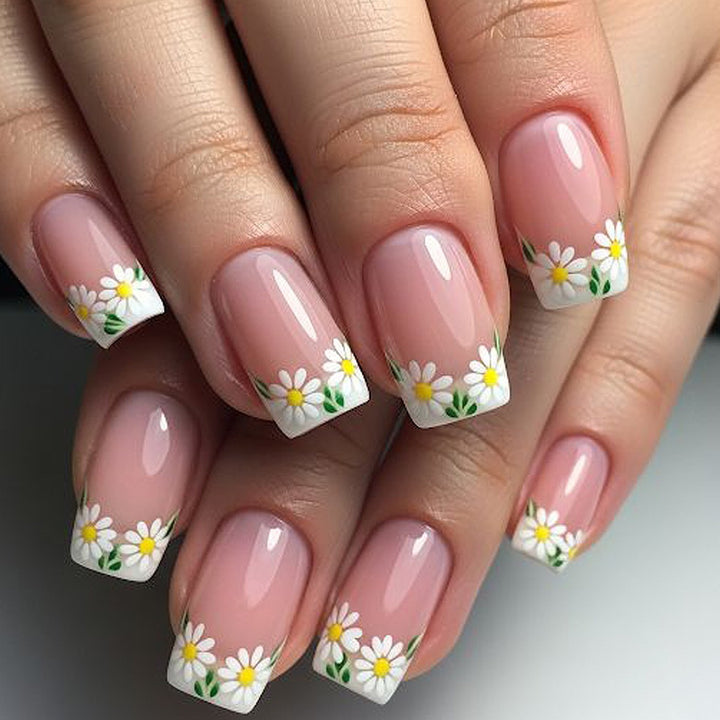 Floral French Tip Nail Art Kit Kalsten