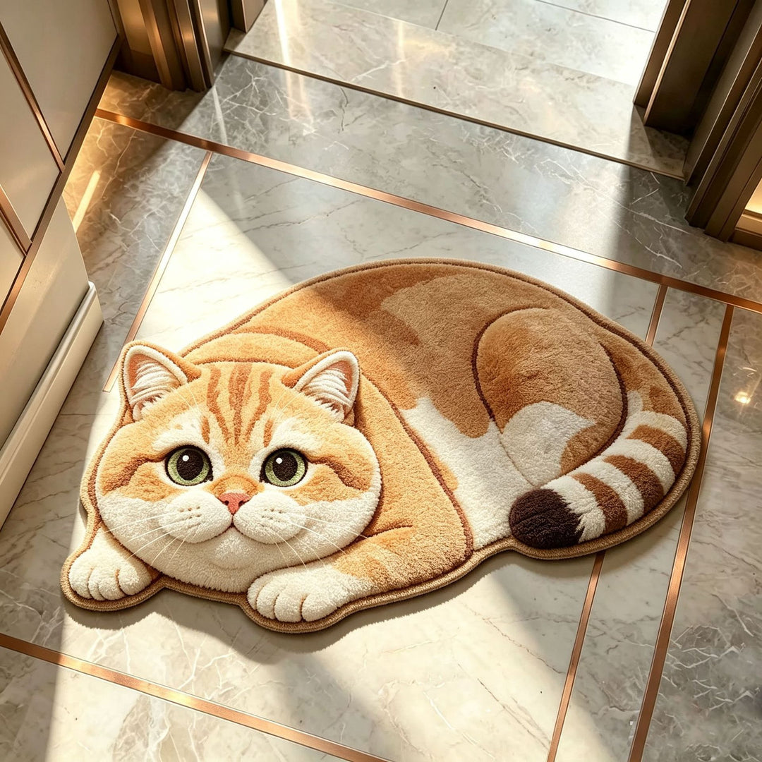 Cat-Themed Plush Bath Mat