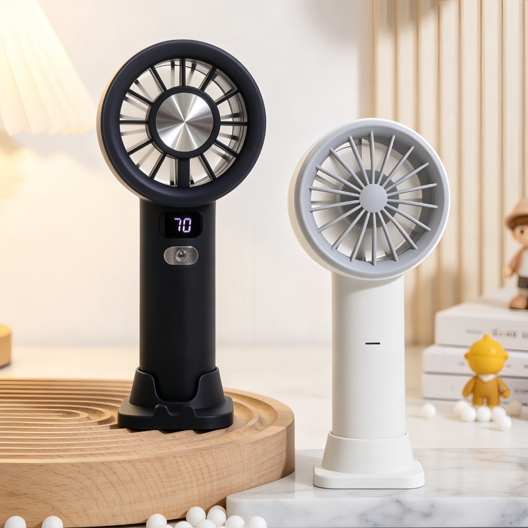 Women's portable hand fan with digital speed display Kalsten