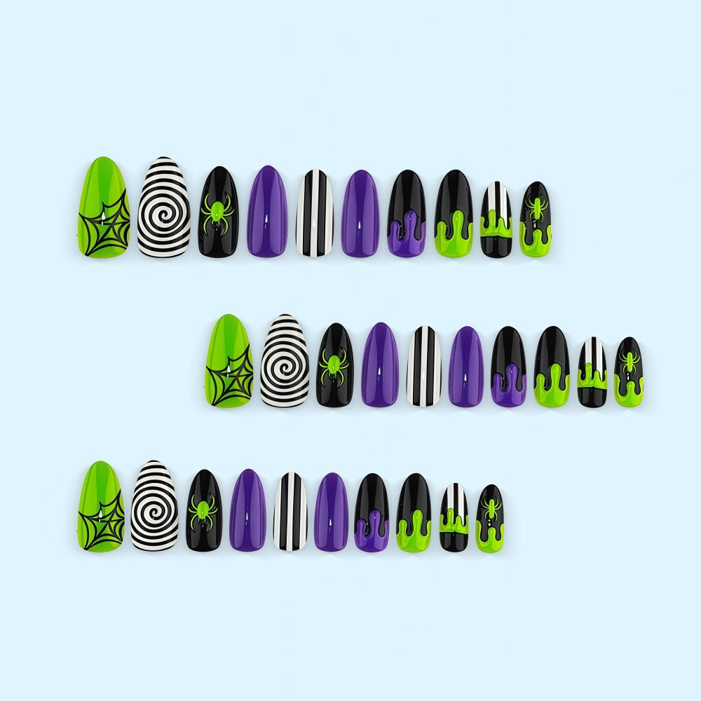 Halloween Art Nail Set with Spider and Ghost Design Kalsten