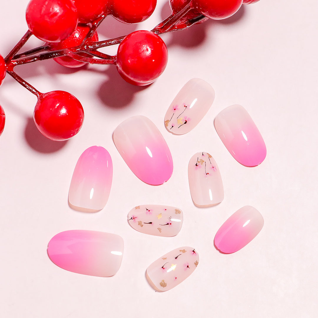 DIY Press-On Nail Art Set with Flower Design Kalsten