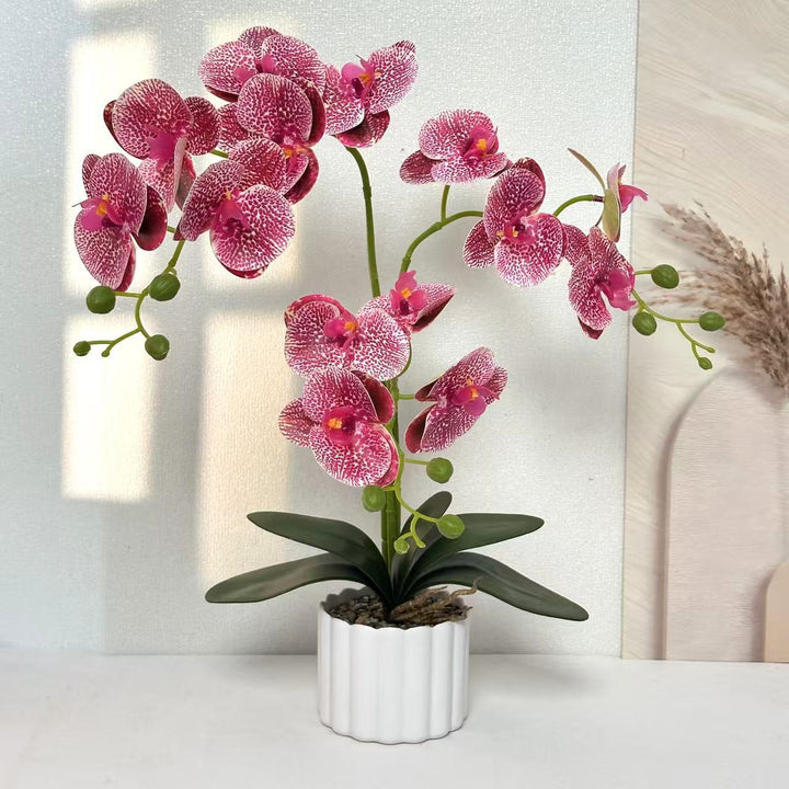 Realistic Artificial Orchid Flower Arrangement for Home Decor