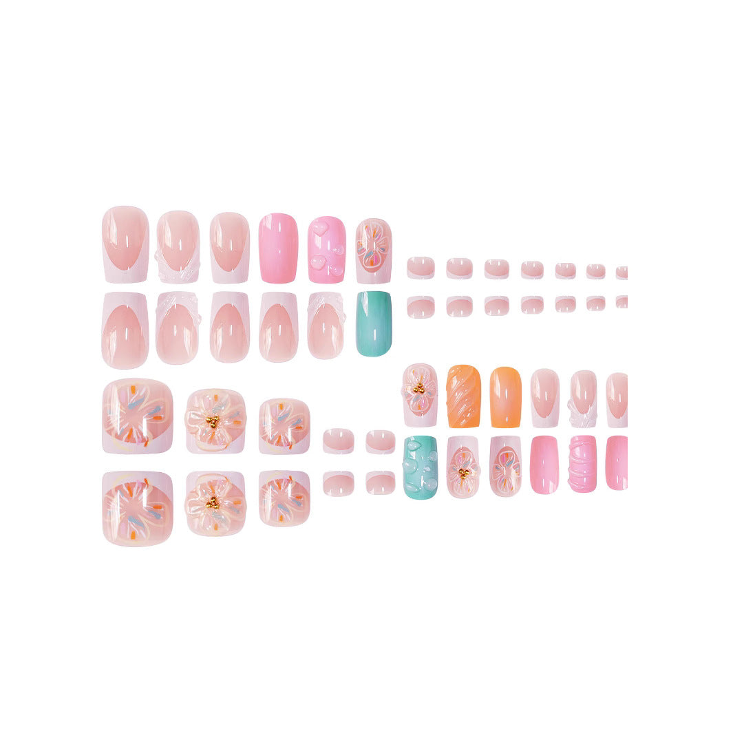 3D Floral Decorative Press-On Nails Set Kalsten