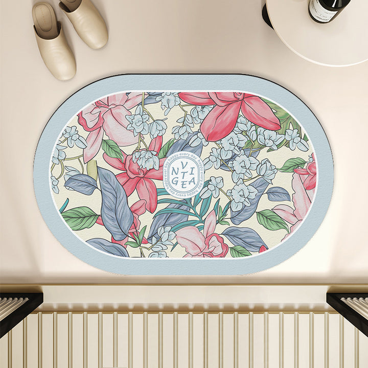 Floral-Themed Indoor Area Mat