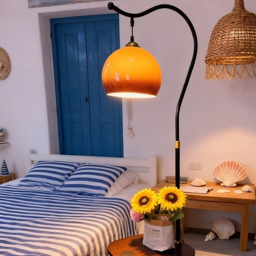 Modern Floor Lamp with Integrated Side Table