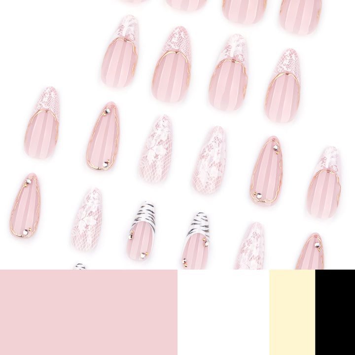 Artful stiletto nails with gold and tip embellishments Kalsten