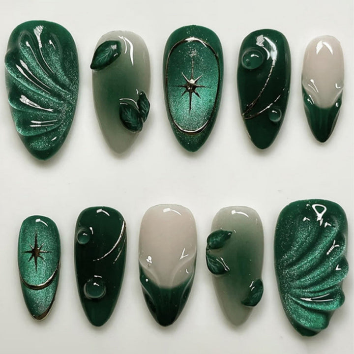 Artificial nails with botanical motifs Kalsten