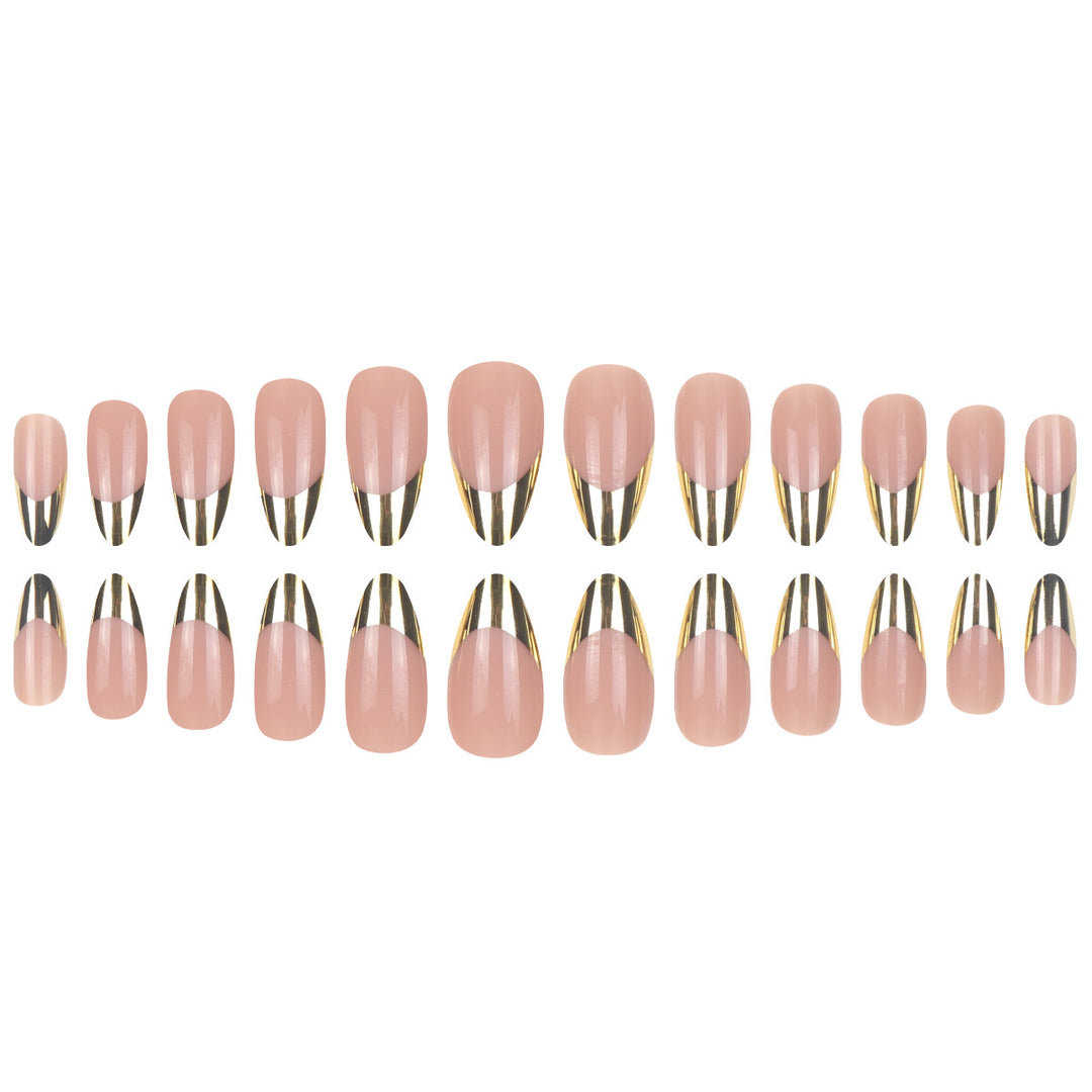 Elegant Metallic Tip Press-On Nails Kalsten