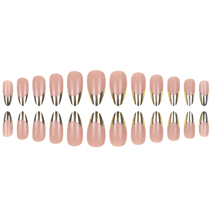 Elegant Metallic Tip Press-On Nails Kalsten