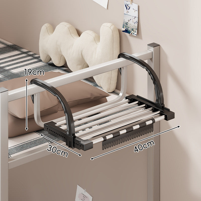 Expandable Over-Rail Telescopic Clothes Drying Rack with Multiple Stainless Steel Rods