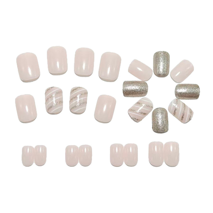 Elegant artificial nails with glitter accents Kalsten