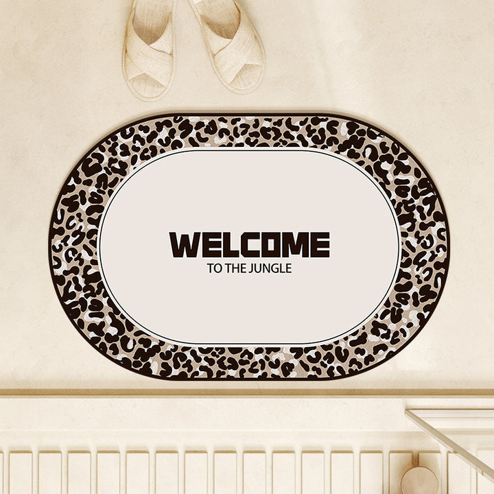 Decorative Leopard Print Bath Mat