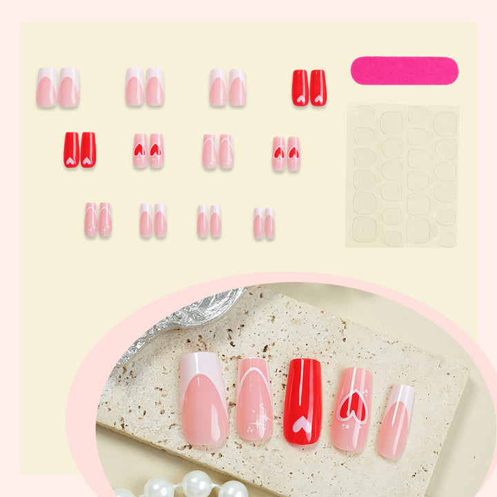 Heart-Themed Press-On Nails Kalsten