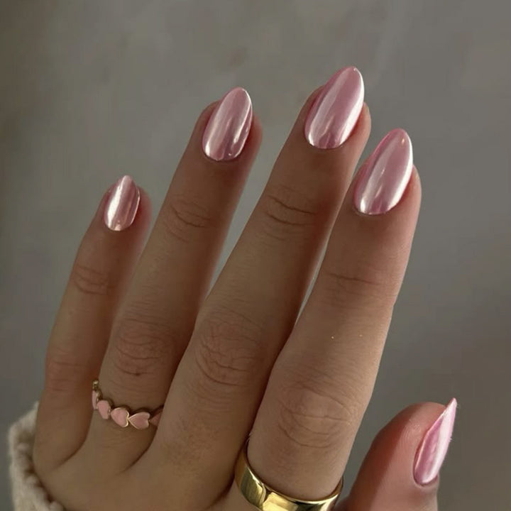 Artistic Nail Extensions with Metallic Finish Kalsten