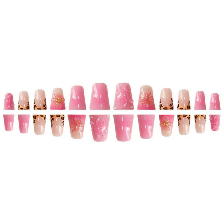 Decorative Press-On Nail Extensions with Floral Accents Kalsten