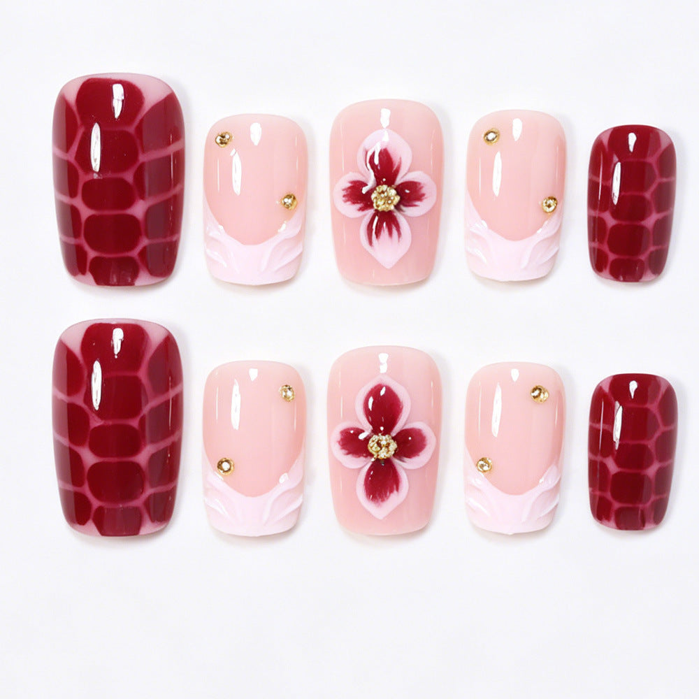 Elegant Floral Acrylic Nail Art Tips Kalsten
