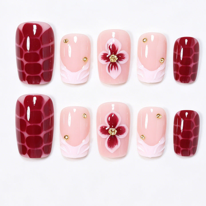 Elegant Floral Acrylic Nail Art Tips Kalsten