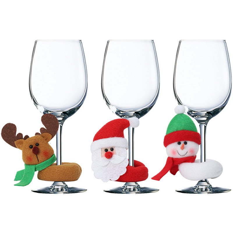 Decorative glass holder with reindeer motif